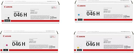 Canon Original 046 H 046H XL High Capacity Multipack Toner Set Black Cyan Magenta Yellow, Compatible with: i-SENSYS LBP653Cdw, LBP654Cx, MF732Cdw, MF734Cdw, MF735Cx
