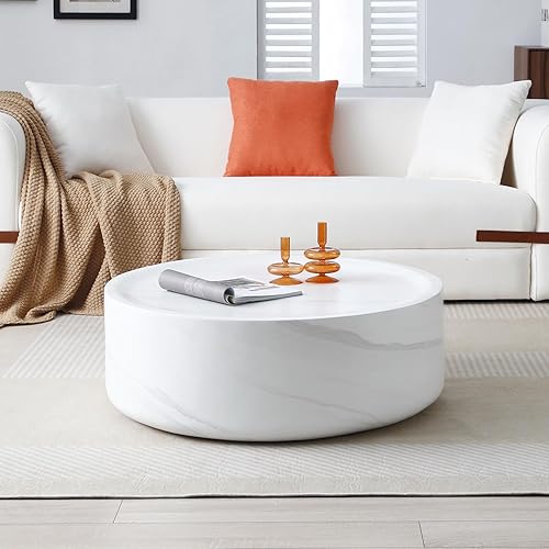 Miniatura 4 de Mesa auxiliar rectangular de mármol blanco para sala de estar, mesa central de mármol sintético, moderna y elegante mesa de cóctel de madera para