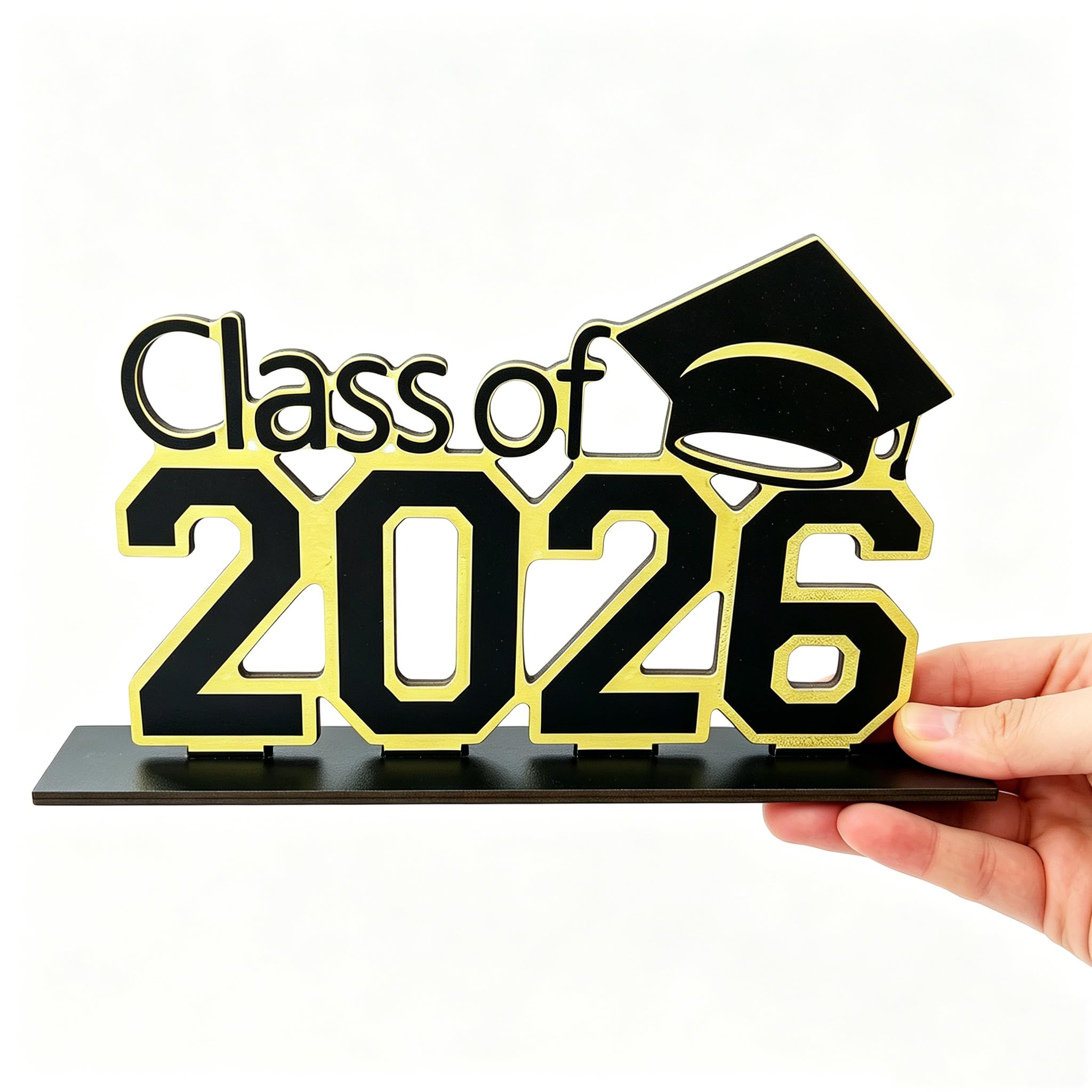 2026 Graduation Decorations- Wooden"Class of 2026" Graduation Party Decor Sign-Ornaments for Class of 2026 Preschool High School College Table Centerpieces Decor Party Supplies Photoshoot Props