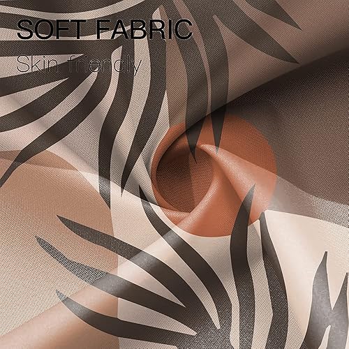 Miniatura 174 de Cortina de ducha de baño con temática de dinosaurio, cortina de ducha de hojas tropicales de dinosaurio verde con ganchos, cortina de ducha de tela