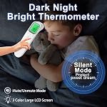 Digital Infrared Thermometer for Adults & Kids with Fever Alarm, 2 x 32 Memory Function, Fast & Accurate Temperature Reading, Reliable Baby Thermometer for Home Use