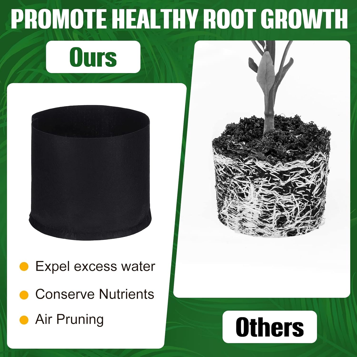 Zubebe 30 Pcs Plant Grow Bags Bulk Garden Aeration Growing Bags Heavy Duty Thickened Nonwoven Fabric Plant Pots Black Planting Container for Potato Tomato Vegetables Flower Fruit(5 Gallon)