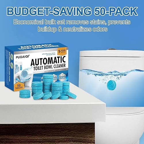 Miniatura 7 de Pastillas limpiadoras de inodoro, limpiadores de tanque de inodoro azul, eliminación de manchas de agua dura segura para sépticas, removedor de