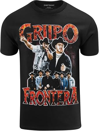 Grupo Frontera Shirt, Norteno Cumbia Texas Regional Mexicano Tee L Black
