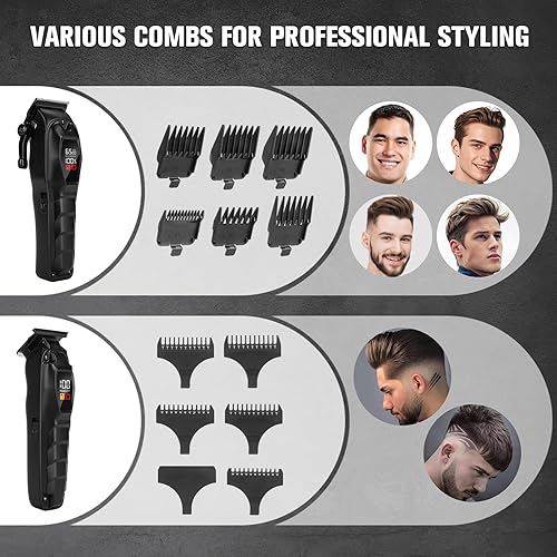 Miniatura 5 de Cortapelos para hombres, recortadora de pelo profesional, potente recortadora de barba, herramienta de aseo para cortar el cabello