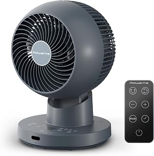 Rowenta Turbo Silence Compact 3D Desk Ventilateur de table, Silencieux 21 dB, Rafraîchissement intense 5,5 m/s, Oscillatio...