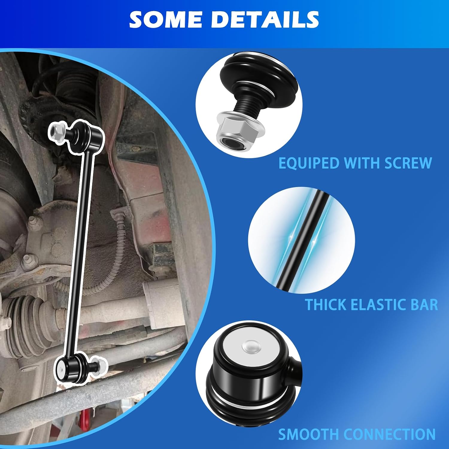 2Pcs Front Sway Bar Links Compatible with 2012-2018 Accent，2011-2016 Elantra，2014-2018 Forte - Replaces K750523