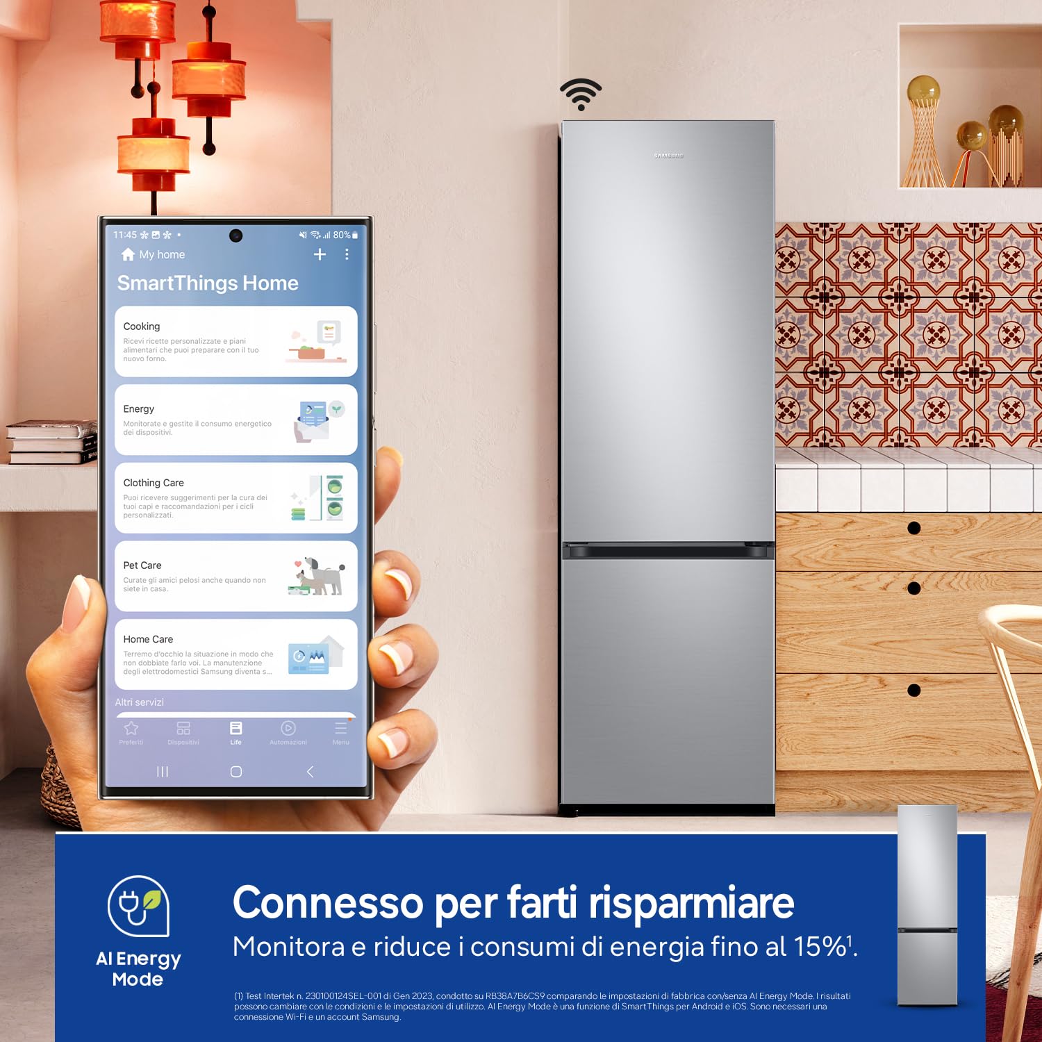 Samsung Frigorifero Combinato EcoFlex F-RL38C67AS93M, Twin Cooling Plus, SpaceMax, Total No Frost, Compressore Digital Inverter, 273L + 114L, LxAxP: 59,5 x 203 x 65,8 cm, Metal Inox