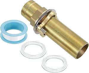 uxcell Faucet Mount Extension Shank 5"x 1.25" Brass Pipe Faucet ...