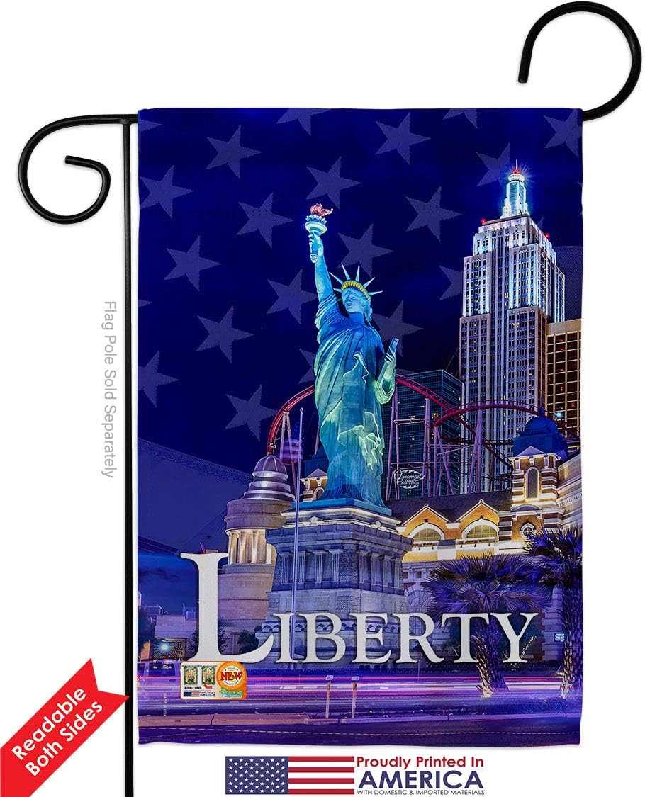 Freedom of Liberty Garden House Flags Set Americana Star and Stripes Patriotism Independence Memorial United State American Small Decorative Gift Yard Banner Double-Sided Made In USA 28 X 40
