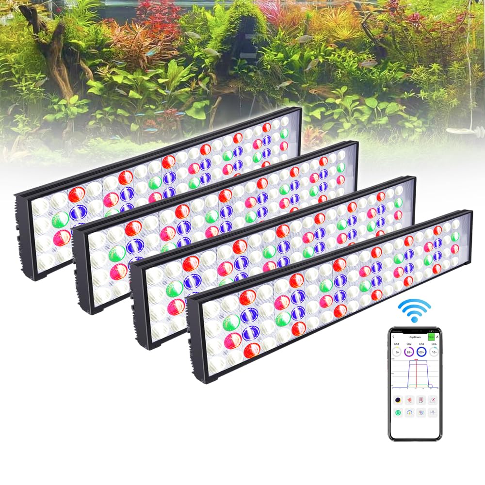 PopBloom led aquarium beleuchtung süßwasser pflanze mondlicht aquarium vollspektrum led aquarium beleuchtung süßwasser aquarium beleuchtung für 200-240 cm Becken
