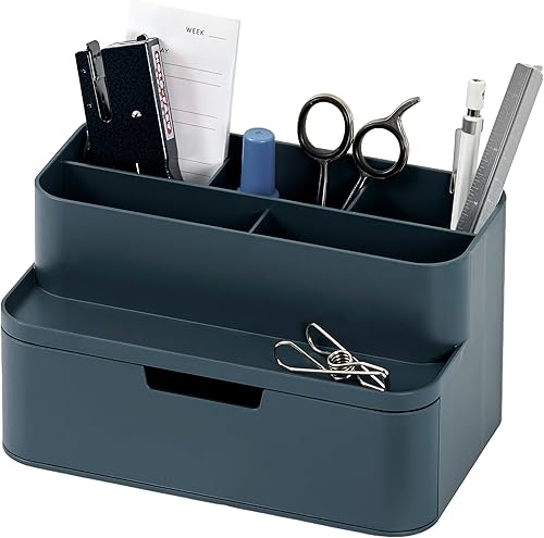 Miniatura 8 de BLUE GINKGO Organizador de escritorio Hive – Organizador vertical de 6 compartimentos, almacenamiento de cajón completo – Porta bolígrafos que