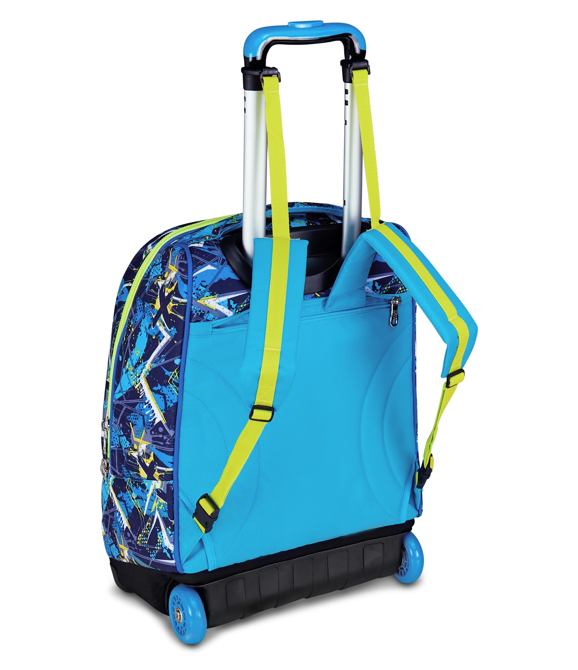 SJ GANG STYLE JAM GANG Trolley Scuola Fisso, Blu, 2 in 1, Doppio Uso, Trolley e Zaino, Zaino Scuola Elementare, Bambino