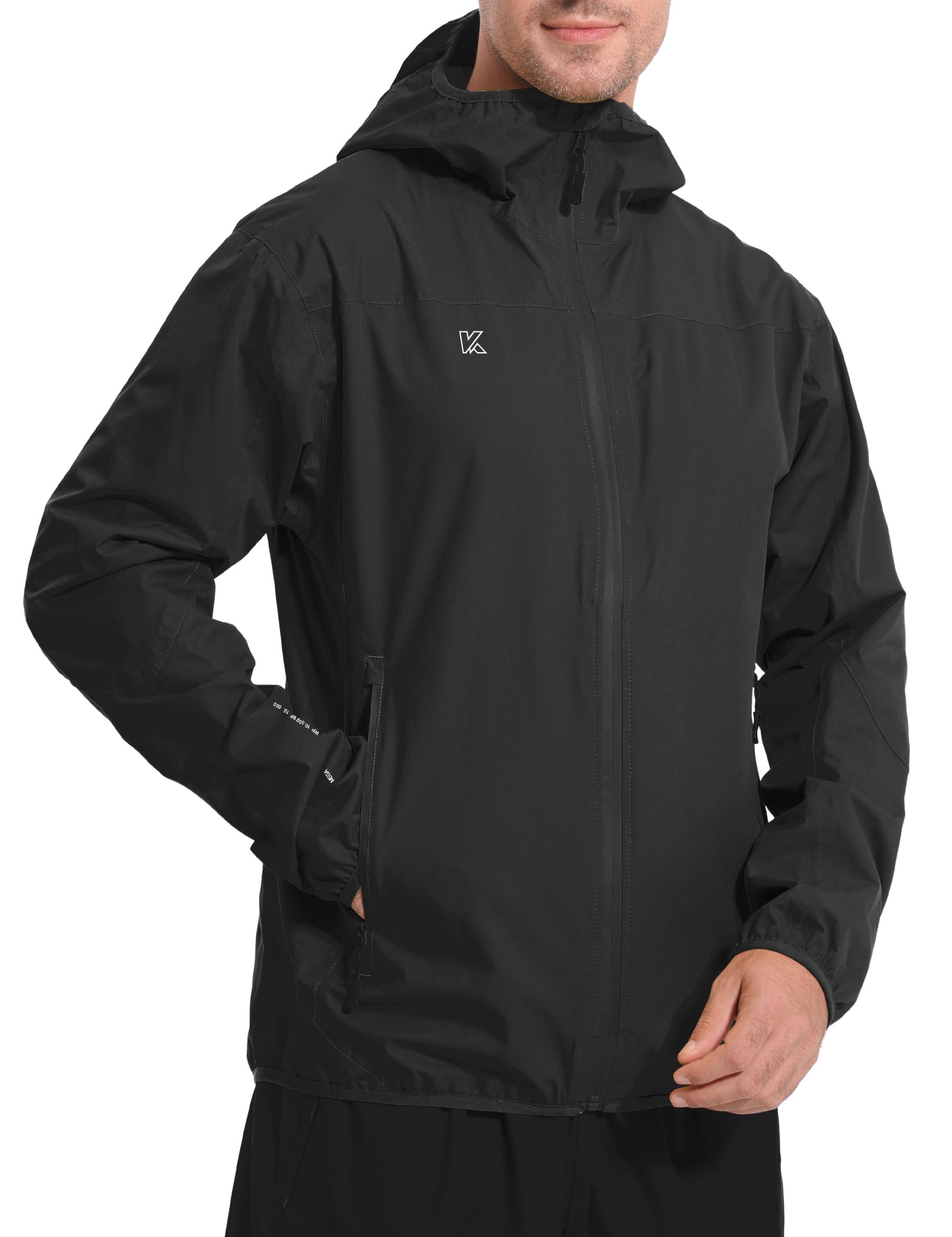 KUTOOK Veste de pluie imperméable à capuche légère et respirante pour homme, pour cyclisme, randonnée, course à pied, taille S à 3XL