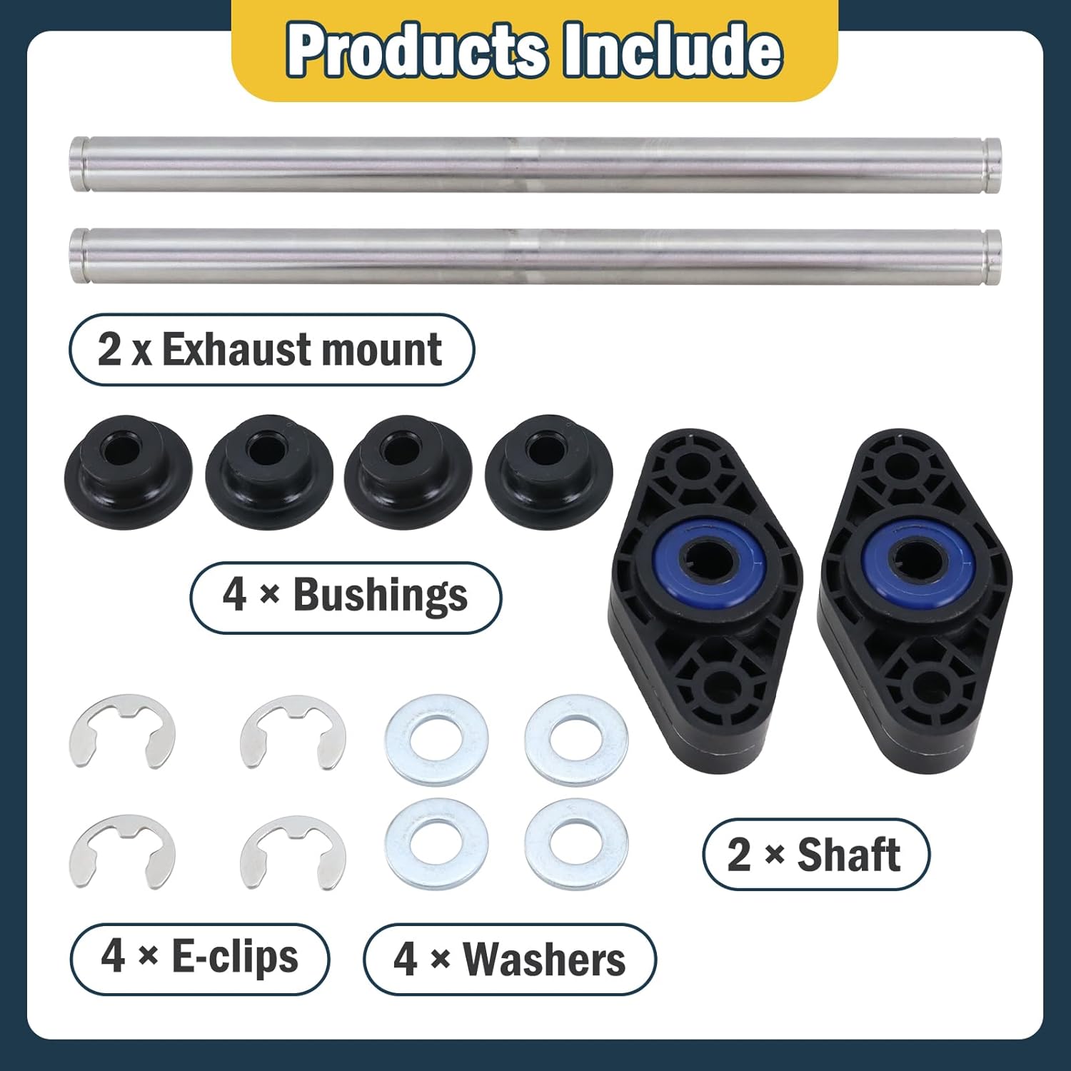 2 Pack M136109K Exhaust Mount Bushing Kit Fit for Kenworth 348 379 388 389 & Peterbilt T600 680 800 W900, Replaces # M13-6001 M13-1009