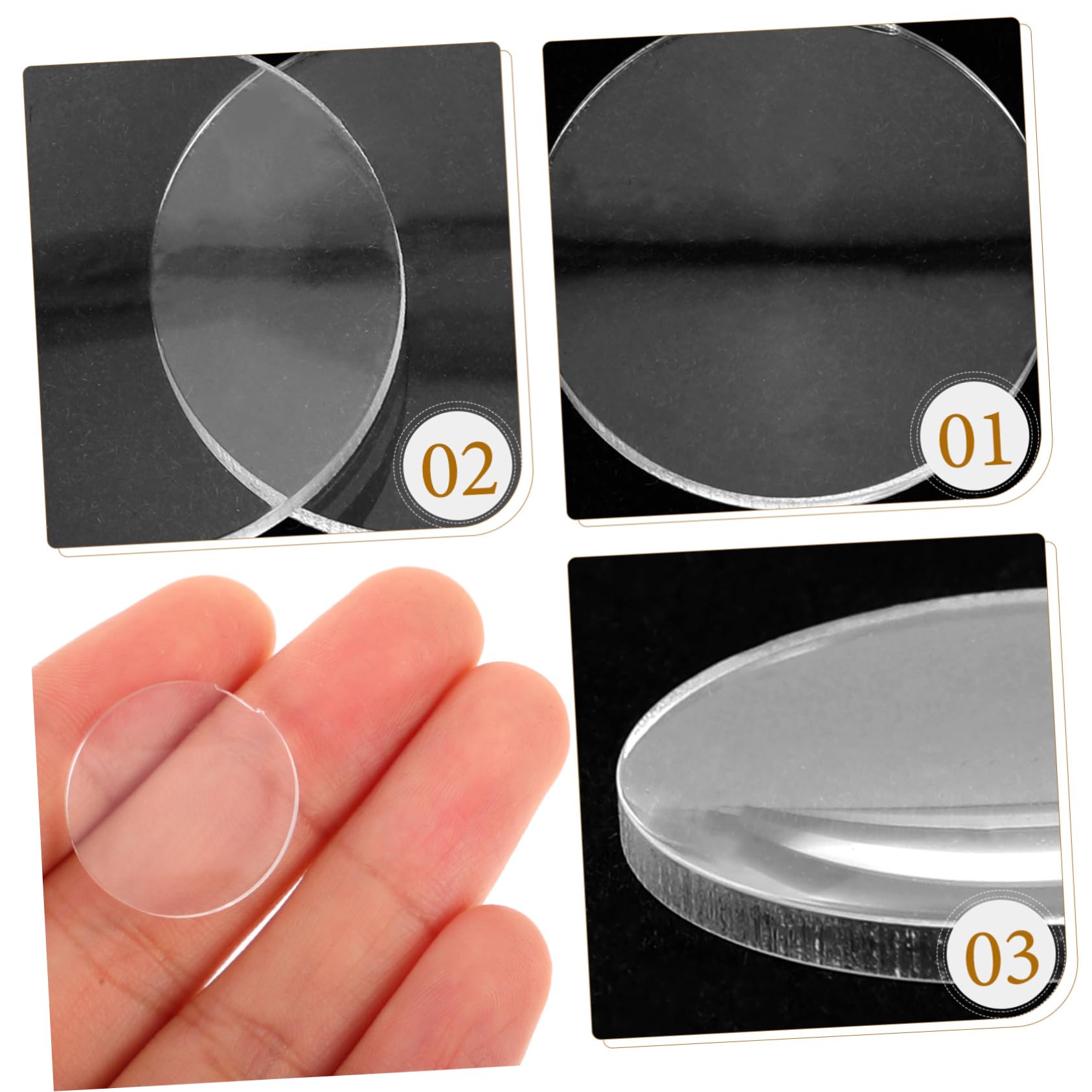 SEWOART 20Pcs Convex Lens Acrylic Magnifying Lenses Accessory for Magnifier Making Portable Round Transparent Lens for Office Hobby Use - Image 2