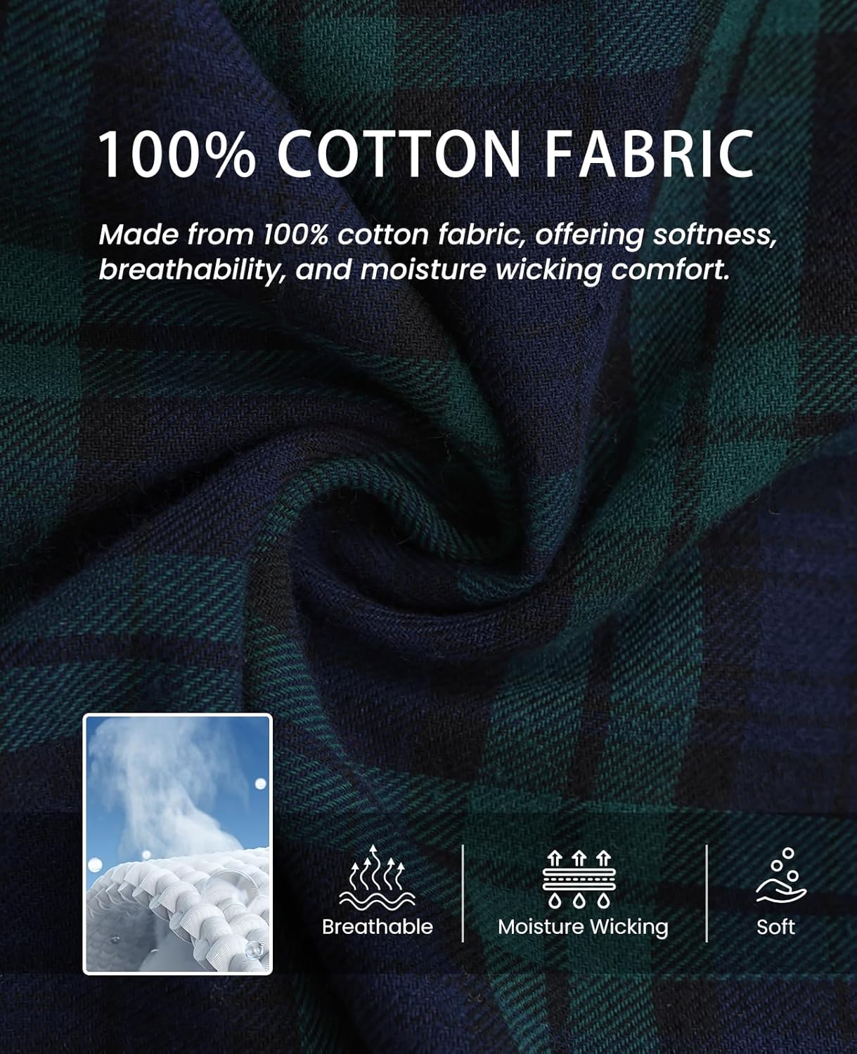 TTZ 34/36 Inseam Mens Tall Pajama Pants 100% Cotton Pj Lounge Sleep Pants for Tall Men - Image 5