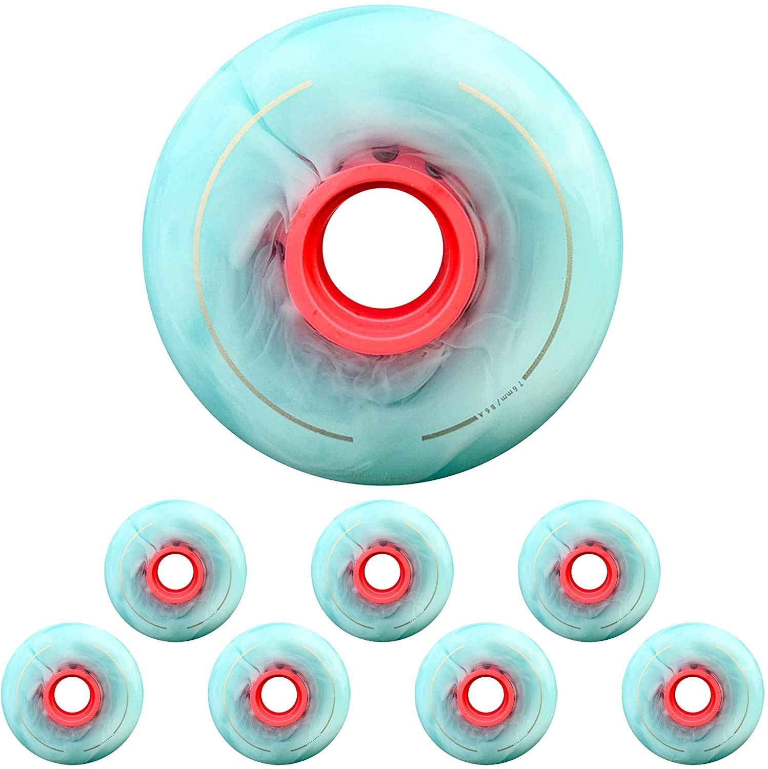 Paquet de 8 Roues de Patin À roulettes en Ligne 72mm 76mm 80mm 86A Remplacement Premium pour Roues Rollerblade pour Le Slalom Freestyle Roues Rechange Roller