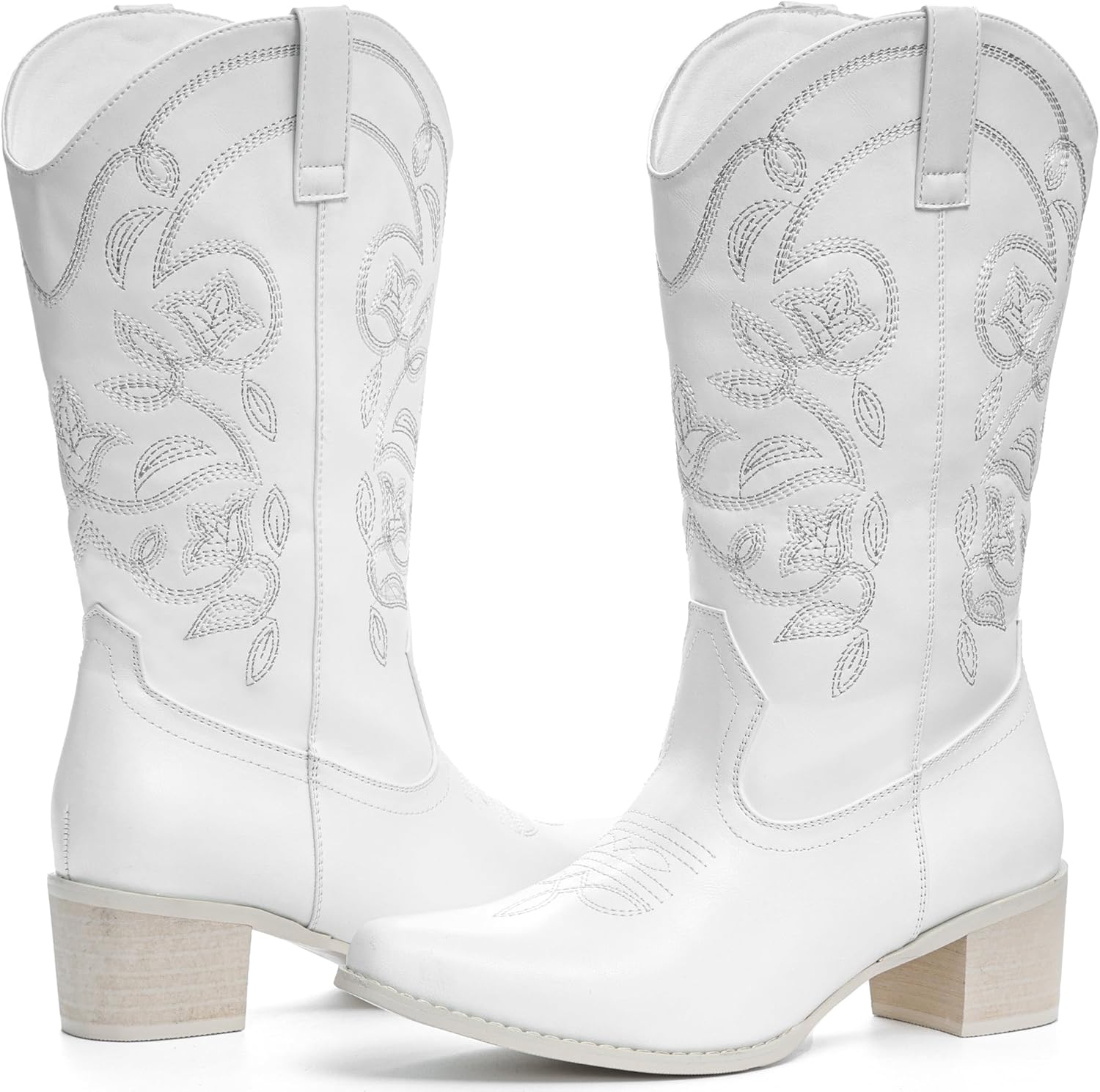 IXU Cowboy Boots For Women Wide Calf Pointy Toe Cowgirl Mid Calf... - Picture 29 of 55