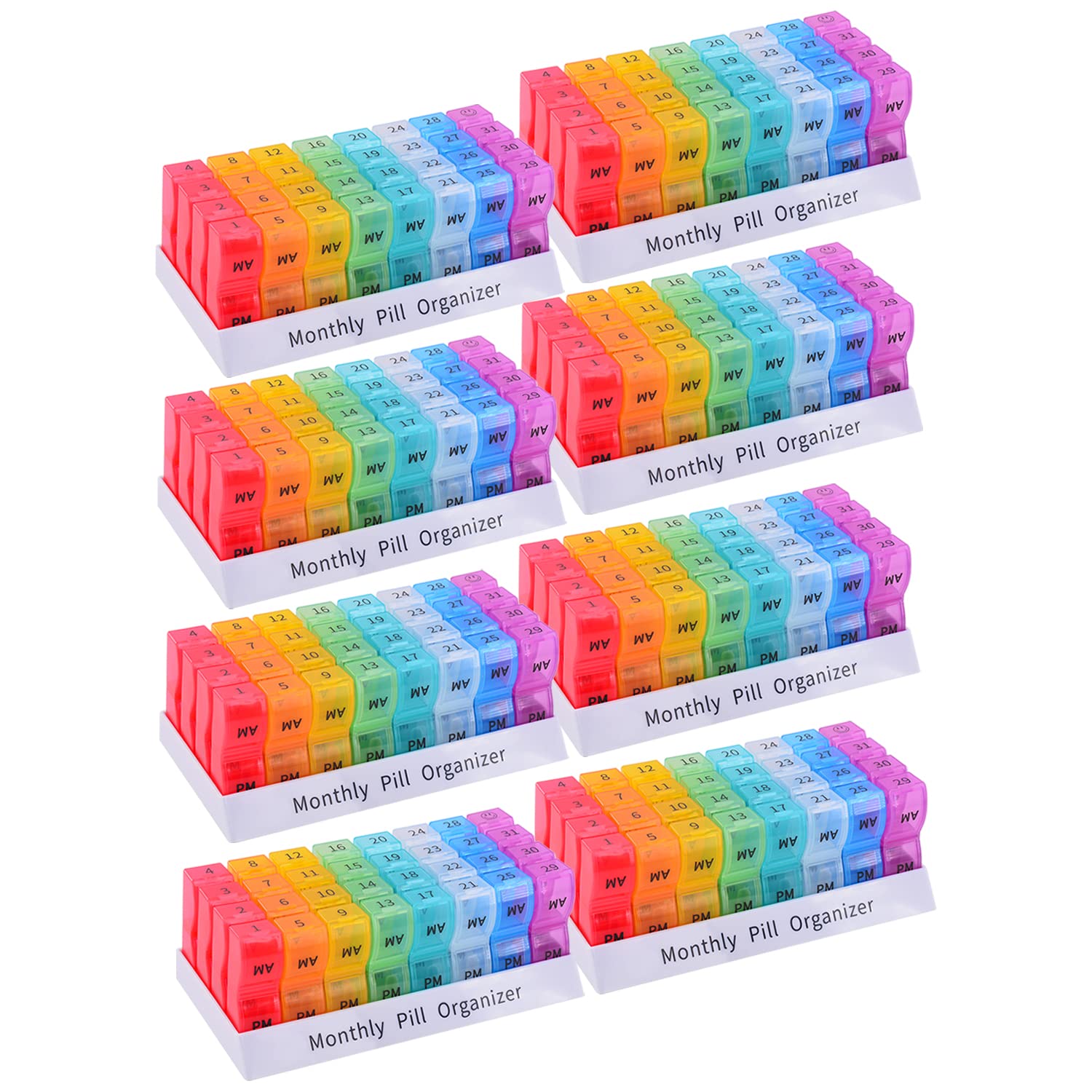 Greencycle Weekly 30 Day Pill Organizer 2 Times A Day Medicine Organizer Moisture-Proof Pill Cases Pill Box Design