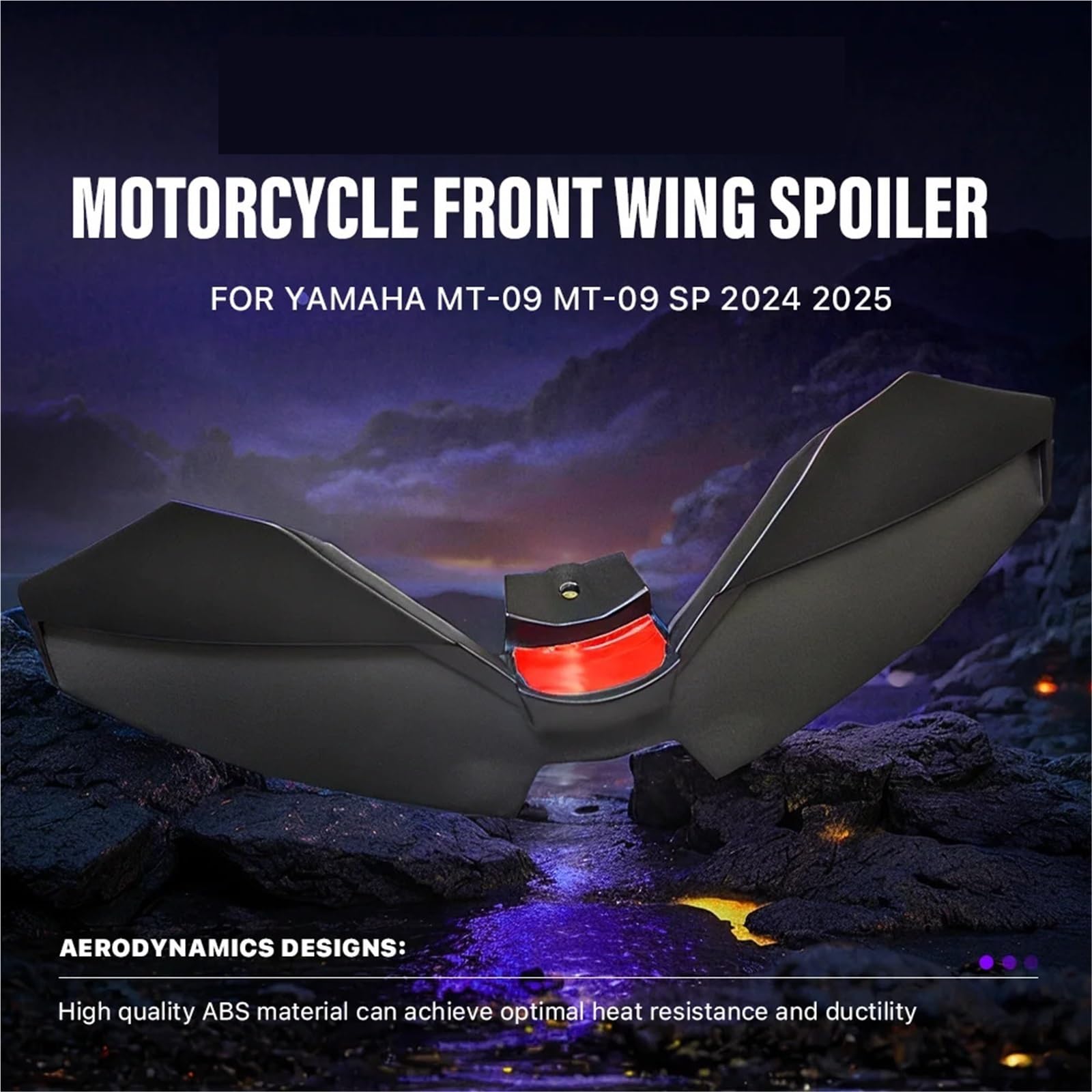 Front Bumper Splitter dachowy Pasuje do Yamaha MT-09 2024 2025 Małe skrzydełka Spoiler aerodynamiczny Skrzydło stałe Owiewka