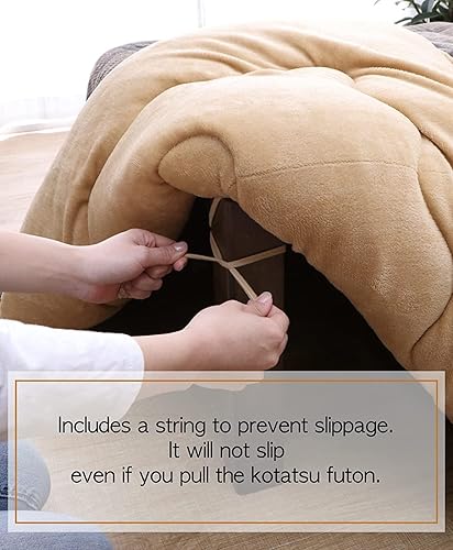 Miniatura 5 de BJDesign Futón Kotatsu lavable con diseño casual a cuadros, material de tela 100% poliéster, para el hogar y la vida, manta Kotatsu japonesa (gris,