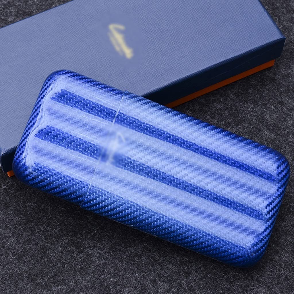 Scatola per sigari Humidor Porta sigari Portatile Humidor Tubo per sigari da Viaggio a 3 Dita Porta sigari in Fibra di Carbonio Set Regalo per sigari 15X7X3Cm