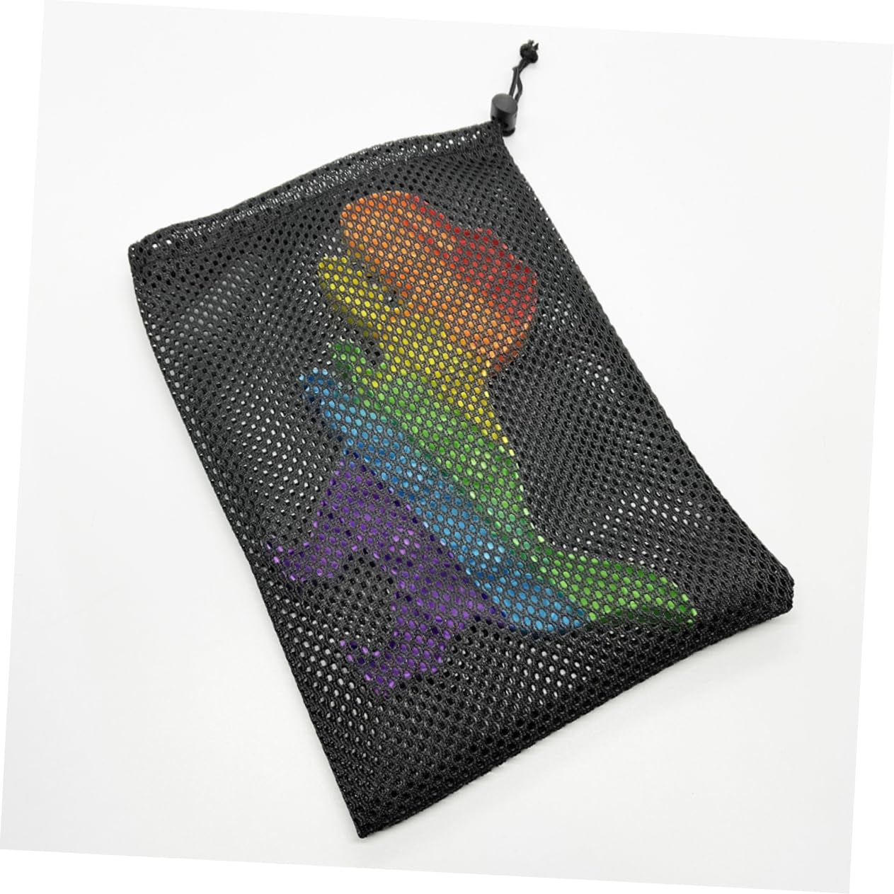 TOYANDONA 4 Set Borsa Di Stoccaggio Lavaggio Borsa Di Stoffa Con Coulisse Borse A Rete Di Grandi Dimensioni Sacco Per La Biancheria Drogheria Stringa Maglia Poliestere Nero 8 Pezzi*4
