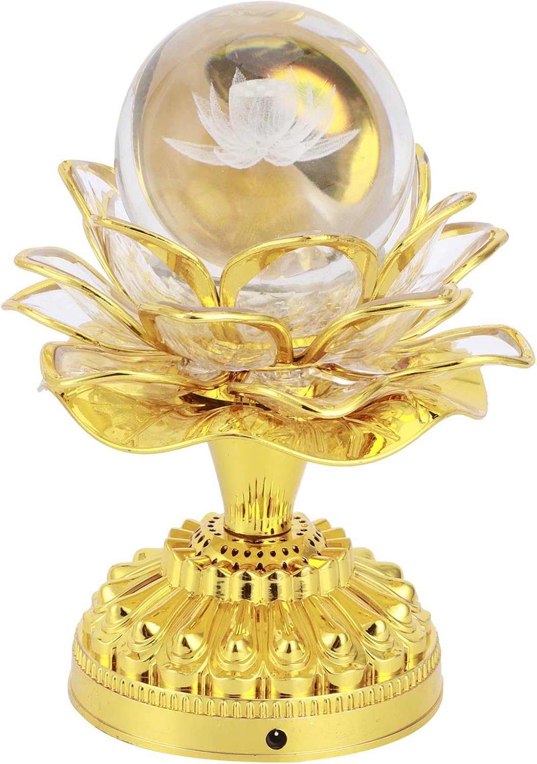 Zerodis Buddha Lotus Lamp, 7 Colorful LED Buddhist Light with Battery Operated Buddha Hall Supplies for Home Cabinet Meditation Altar Decor