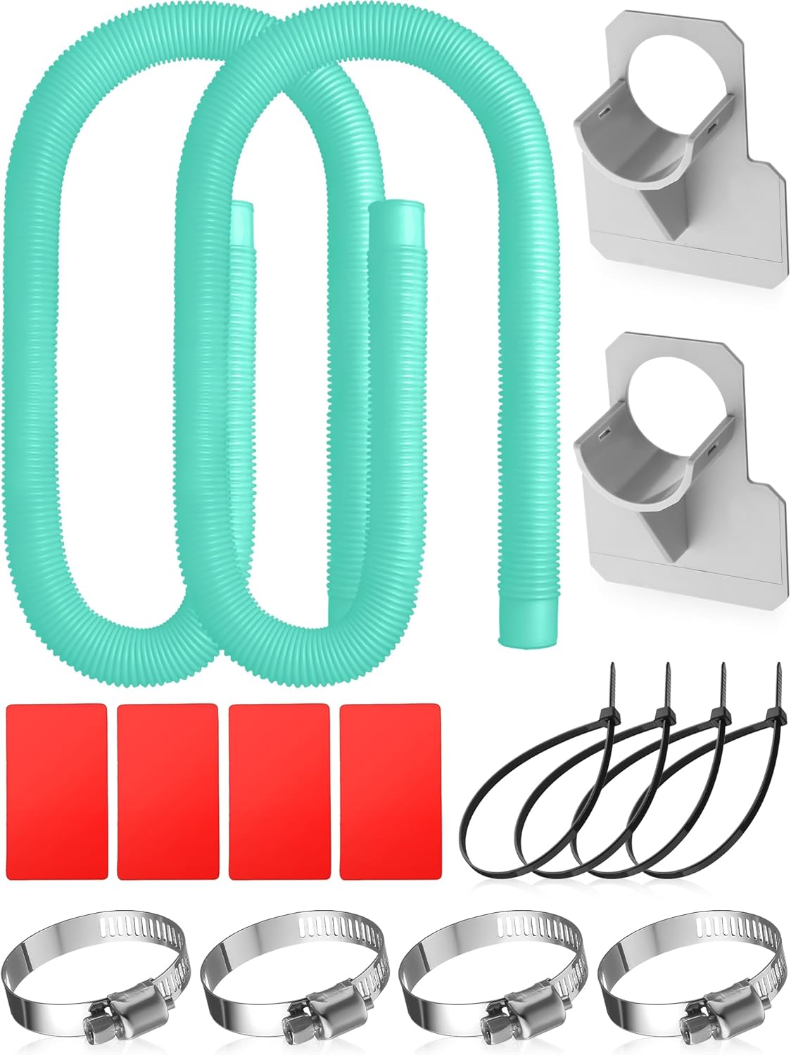 Saintrygo 2 Sets Material Upgrade 1.25''x 59'' Pool Hose Replacement Kit for Above Ground Pools Hoses Pool Filter Replacement Hose Pools Holder Compatible with Filter Pump 330 530 1000 Gph (Black)