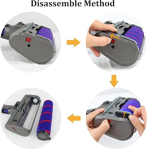 Miniatura 6 de Cabezal limpiador de rodillo suave de repuesto compatible con Dyson V6, DC58, DC59, DC61, DC62, DC74, aspiradora inalámbrica, accesorio de piso duro