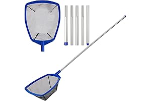 5 ft. Pool Net with Aluminum Poles for Above Ground Pool, Fine...