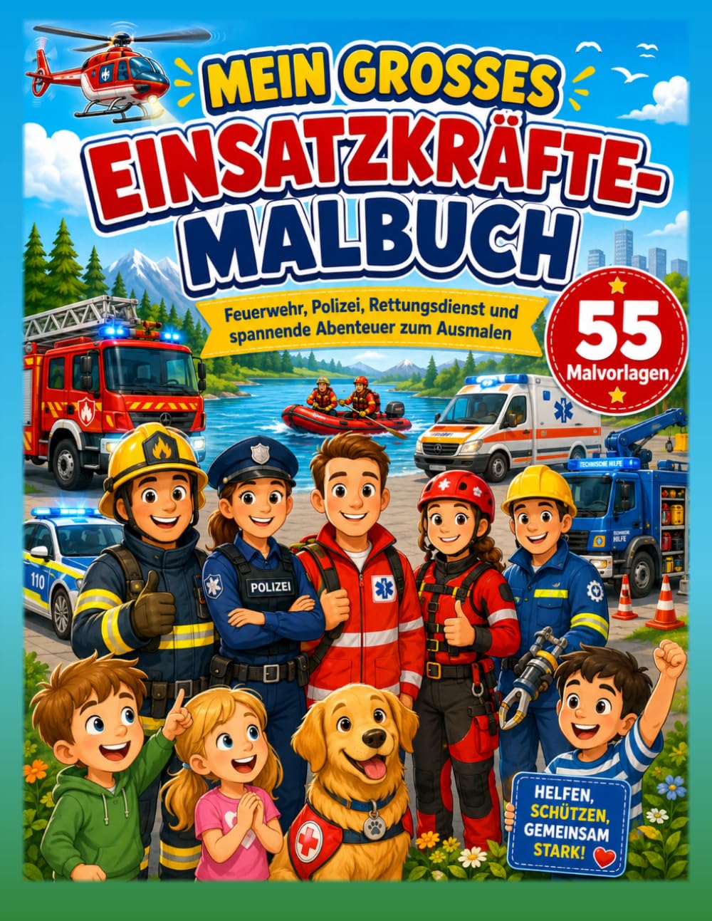 MEIN GROSSES EINSATZKRÄFTE-MALBUCH: Feuerwehr, Polizei, Rettungsdienst und spannende Abenteuer zum Ausmalen