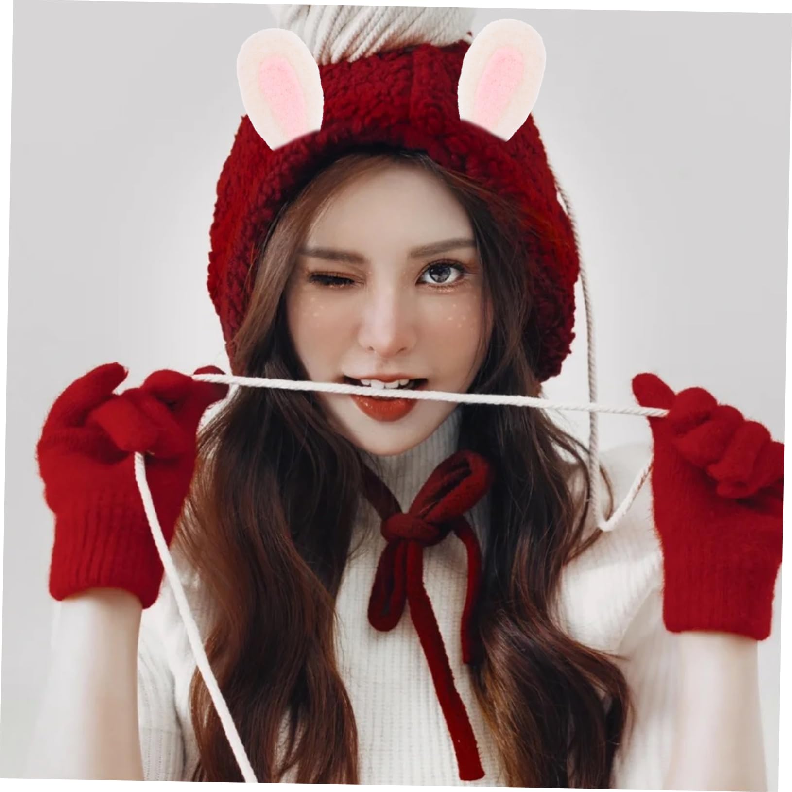 Amazon | PHENOFICE 4個 羊毛フェルトのウサギの耳 ピンクのうさ耳