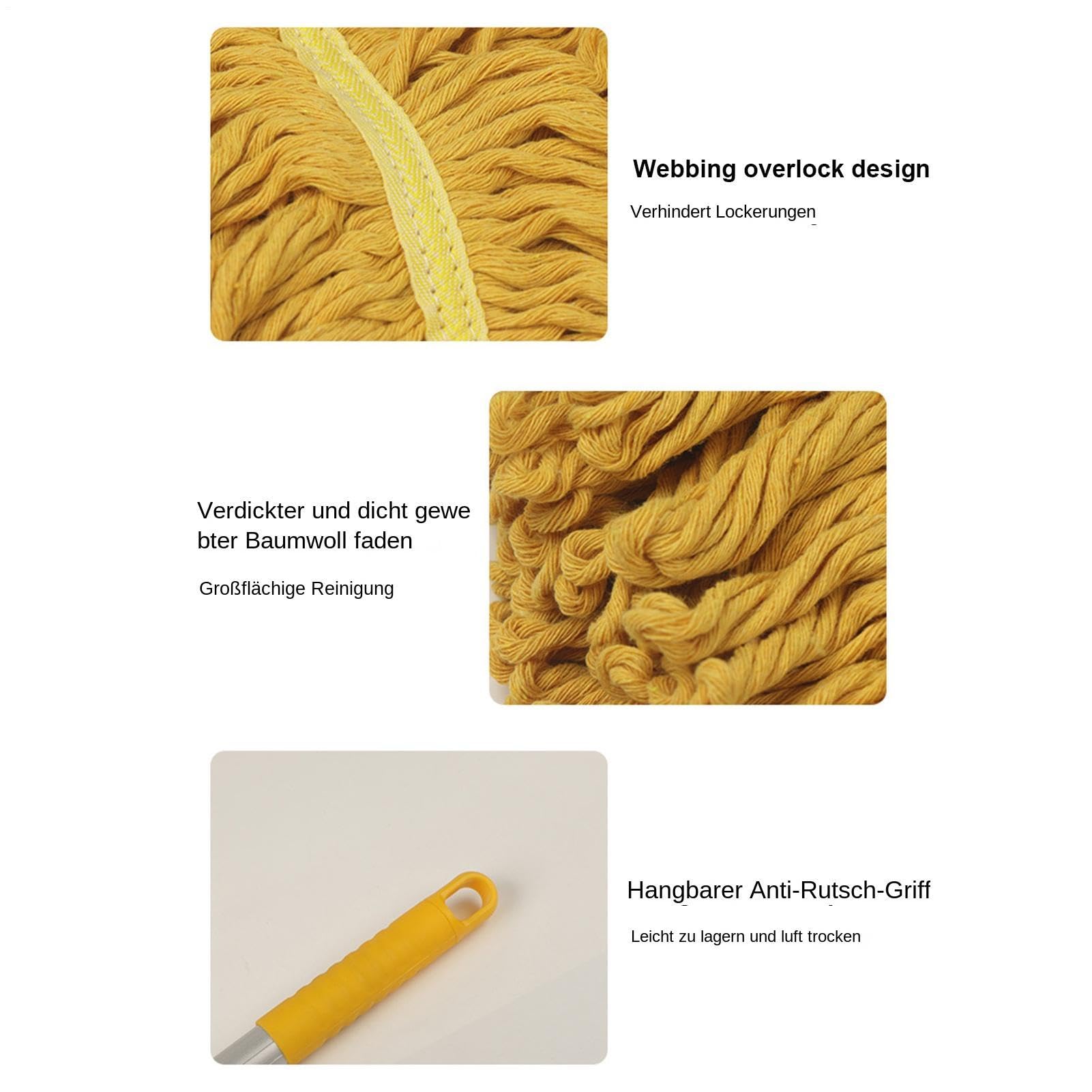 Fregona de tiras Mango de aluminio desmontable limpiador reutilizable | Fregona para Suelos de Madera Para Suelos De Madera, Limpieza De Polvo, Hogar, Baño, Cocina, Salón, Dormitorio,