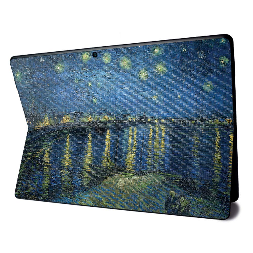 MightySkins Carbon Fiber Skin for Microsoft Surface Pro X - Over The Rhone | Textured Carbon Fiber Finish | Easy to Apply, Remove, and Change Styles | Made in The USA