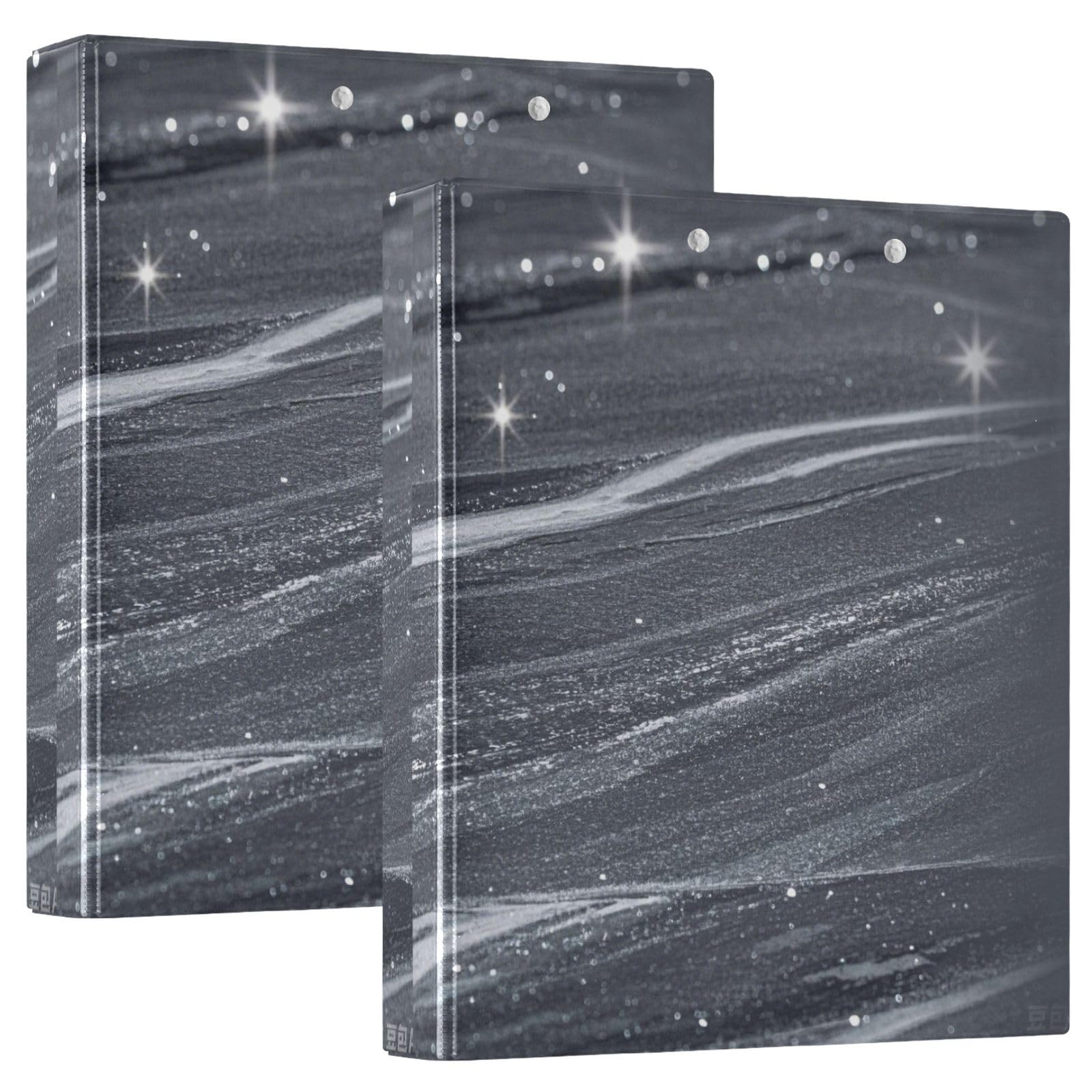 Raccoglitori scolastici da 1 e mezzo pollice finto glitter marmo grano grigio