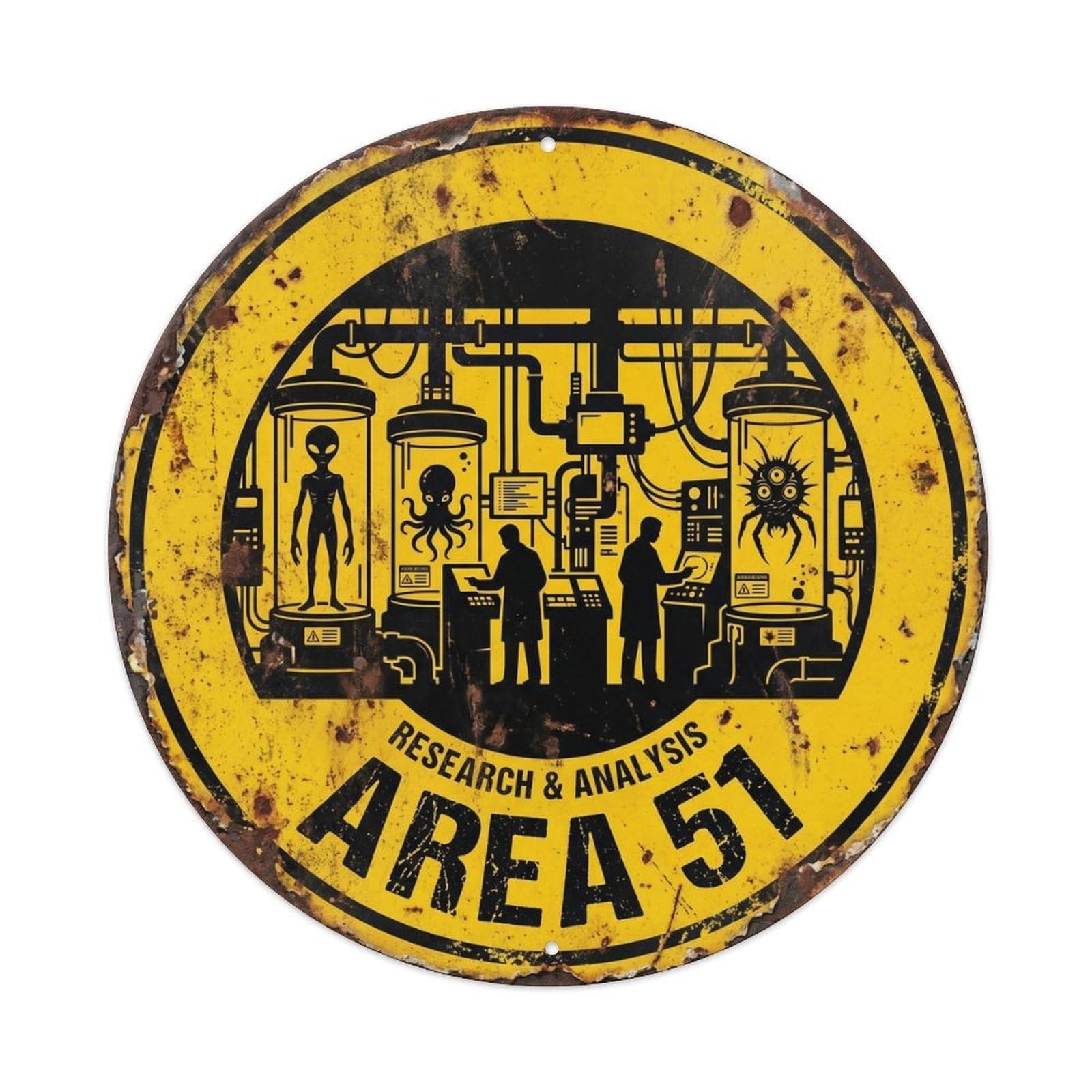 UFO Area 51 Alien Research Analysis Laboratory Metal Tin Sign
