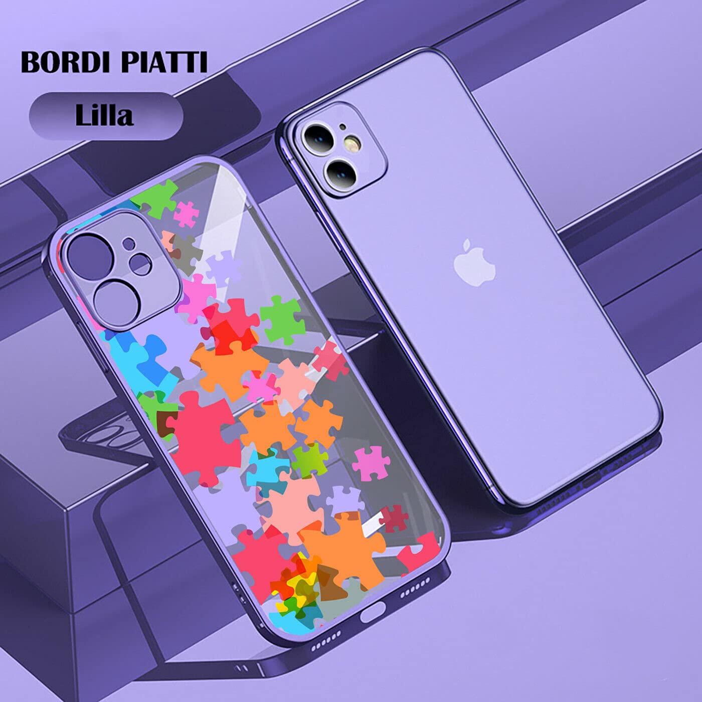 Coque Silicone TPU Mat Pour IPhone 12 - Mixroom, Couleur Lilas, Bords Plats, Protection écran Et Caméra, Compatibilité Recharge Sans Fil