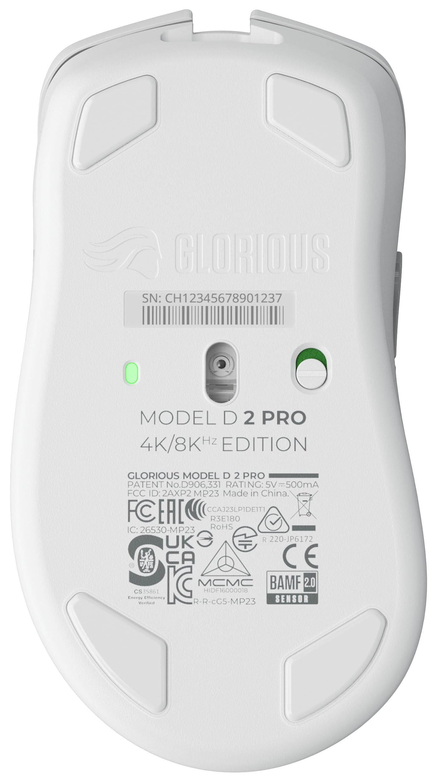 GLORIOUS Model D 2 PRO 4K/8K Wireless Gaming-Maus, 62g, 26k DPI, in Weiß