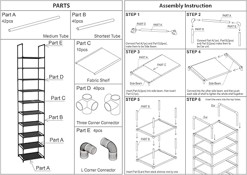 Miniatura 7 de FIDUCIAL HOME Zapatero de 10 niveles que ahorra espacio vertical de un solo par organizador de almacenamiento resistente para zapatos