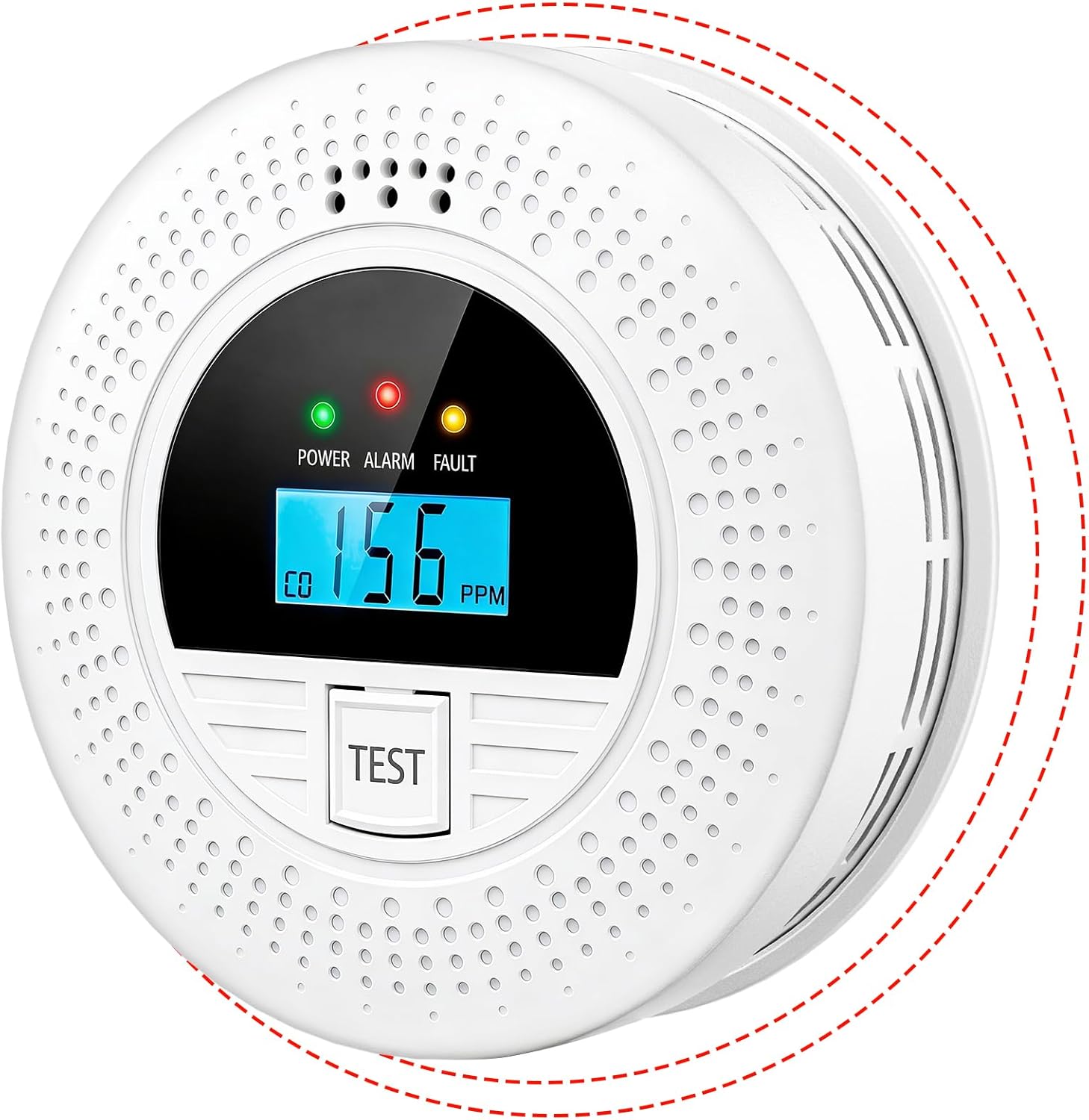 1-Pack Interconnected Smoke and Carbon Monoxide Detector, Test Button & Replaceable Battery, Smoke and CO Alarm for Home, Hallways, Bedroom, Reliable Alert