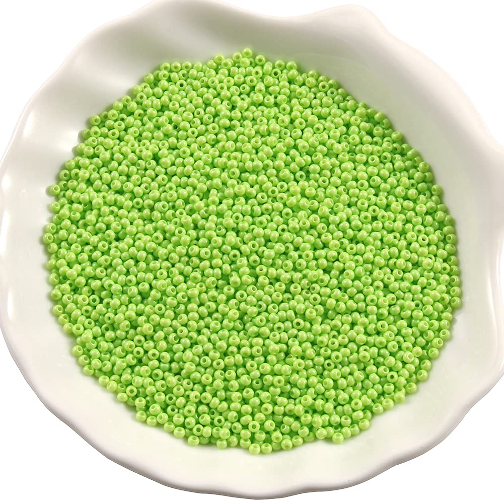MURUI QZX1 Colorful multicolor 2mm 2000pcs Czech glass beads for bracelet necklace earrings jewelry DIY seed beads material YC0409 (Color : Fluorescent green, Item Diameter : 2000pc)