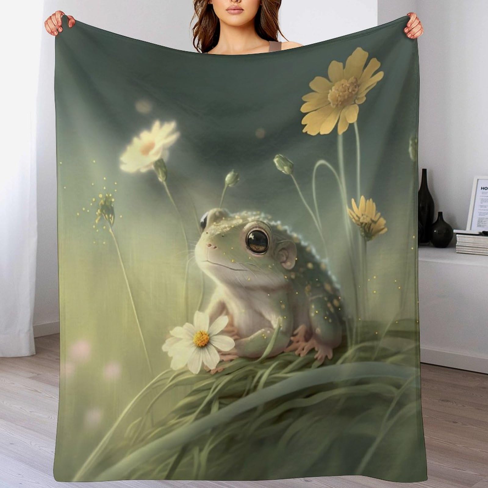 Couverture polaire grenouille, idée cadeau réconfortante en flannel
