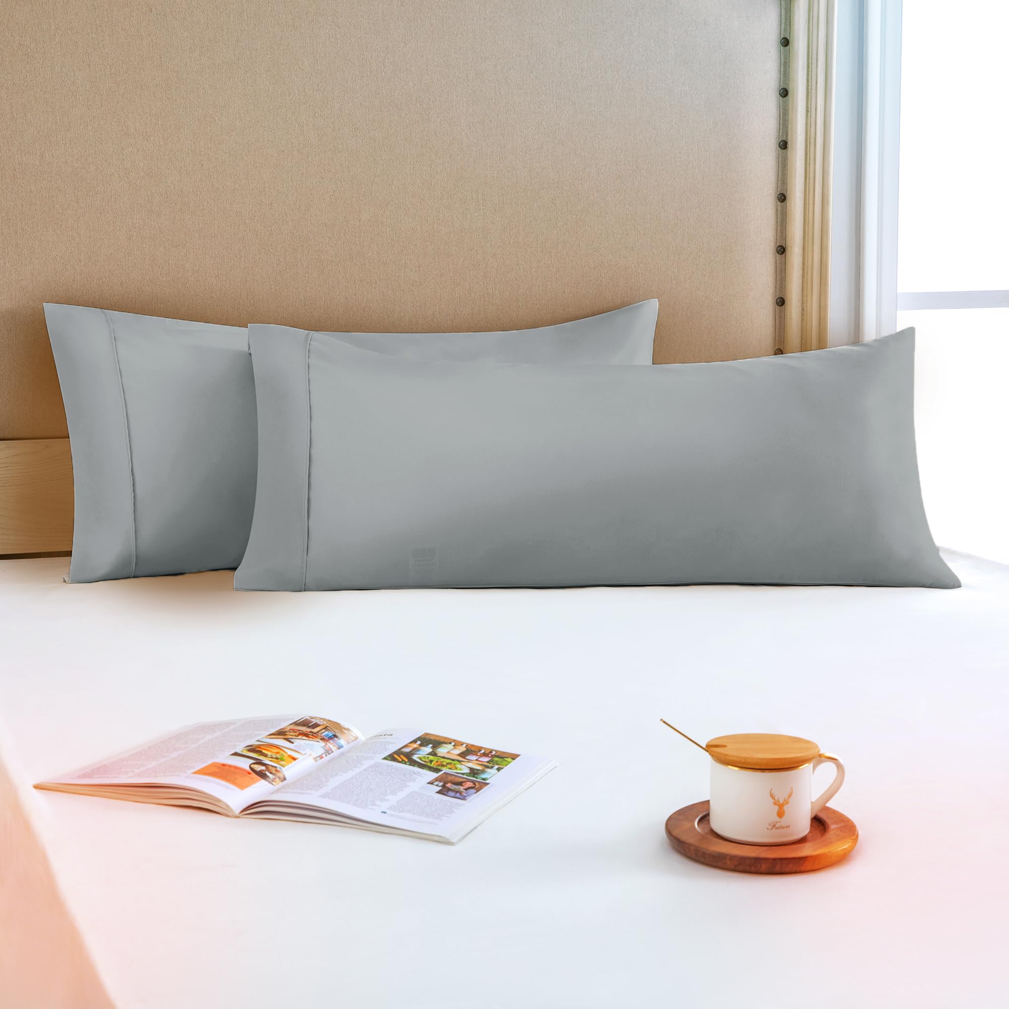 Microvezel kussenslopen van Basics, zwart - set van twee stuks