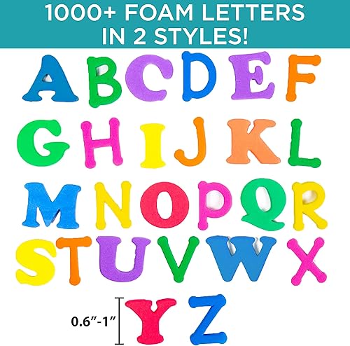 Miniatura 2 de Horizon Group USA - Letras del alfabeto de espuma adhesiva, más de 1000 letras del alfabeto adhesivas, incluye letras A-Z, 7, 2 fuentes, letras