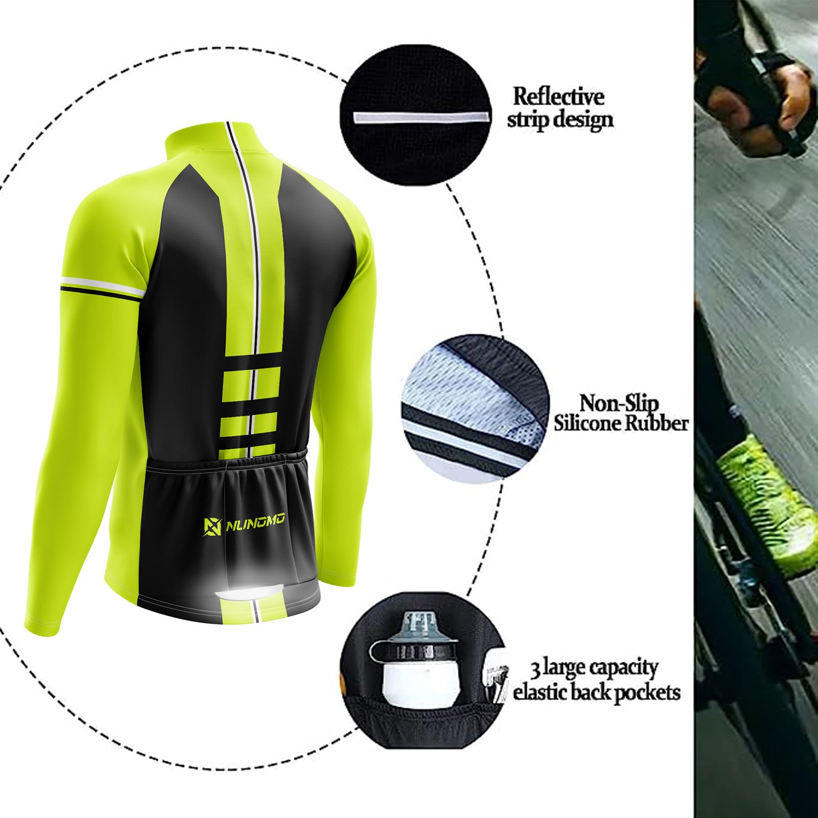 Culottes Bici 9D Gel Conjunto Ciclismo MTB Manga Larga Hombre Invierno