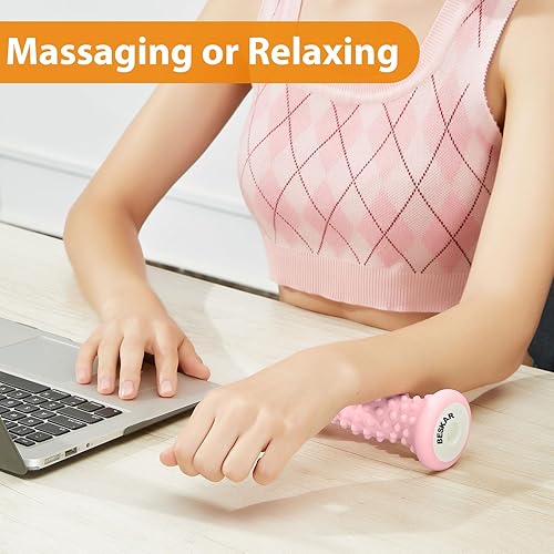 Miniatura 6 de BESKAR Rodillo masajeador de pies para alivio de la fascitis plantar, rodillo portátil para pies a tejido profundo, masaje muscular de arco de pies