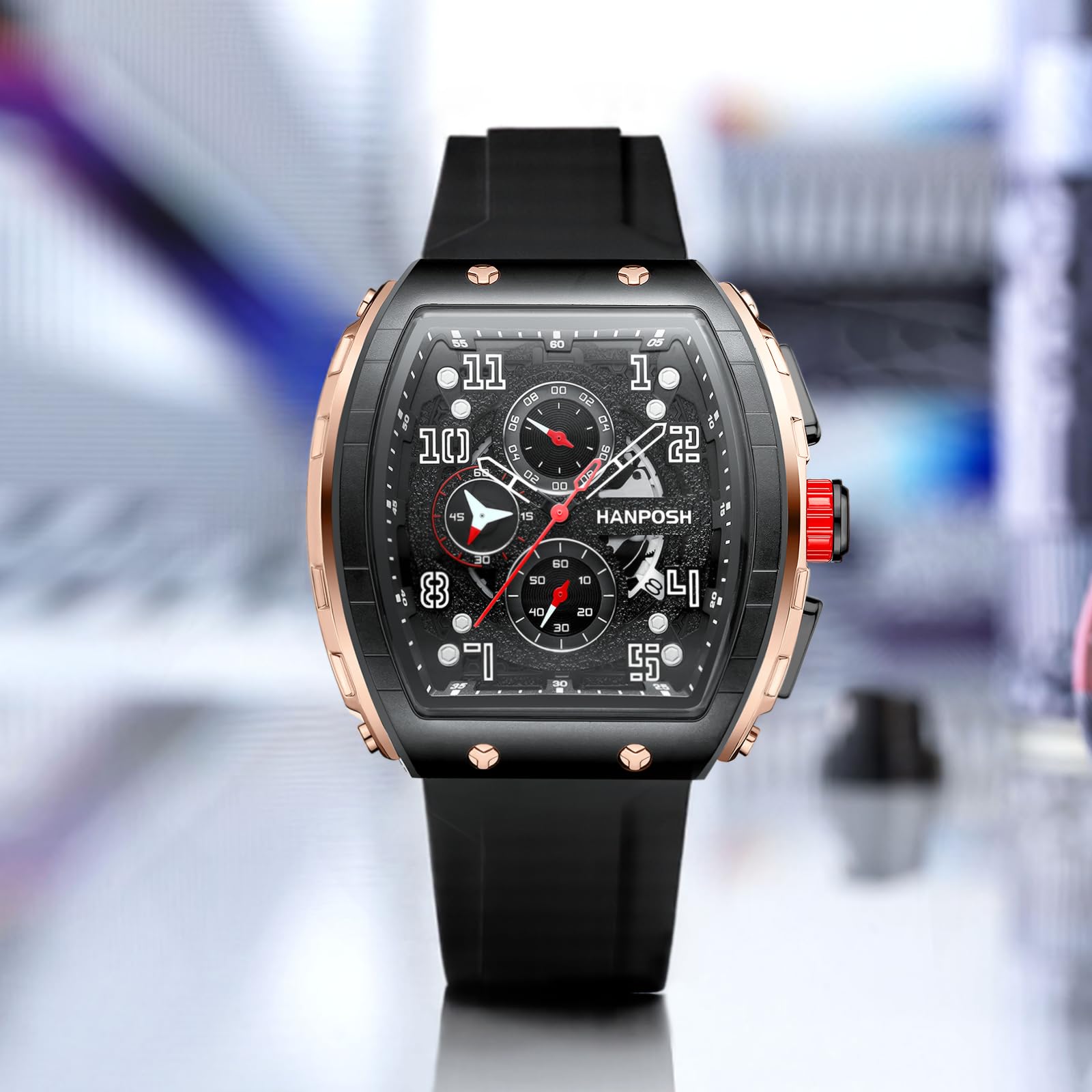 LN LENQIN Montres pour Hommes Montre Le chronomètre pour Hommes 30m Montres de Poignet Militaire imperméables avec rétroéclairage/Alarme/minuterie/Date