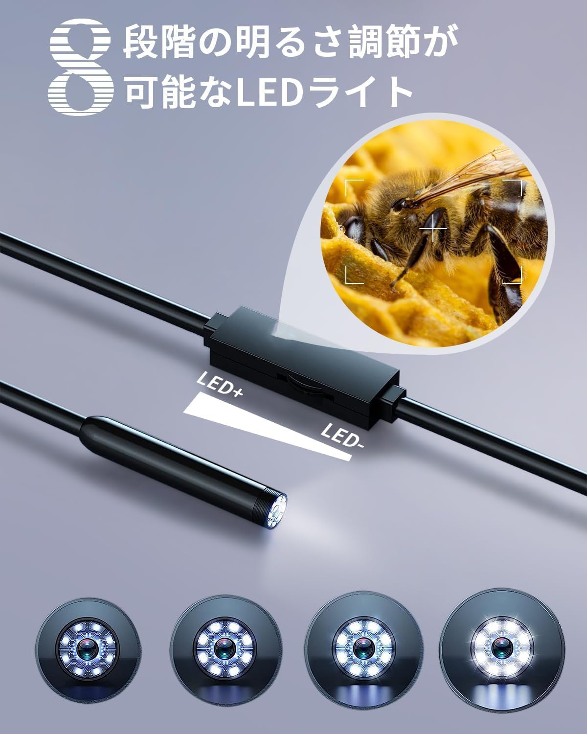 Amazon.co.jp: 5mm極細ファイバースコープ 内視鏡カメラ 350万画素防水